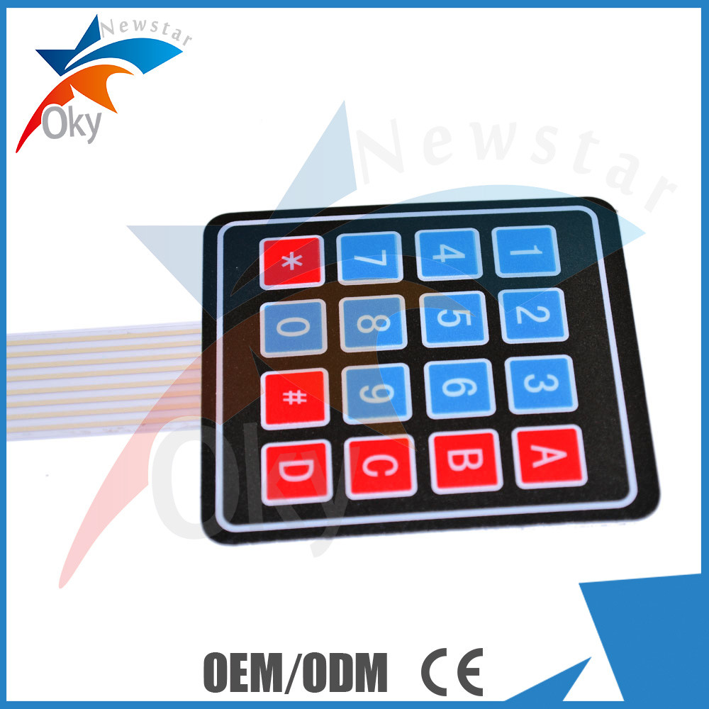 4 x 4 componenti elettronici del pannello di controllo del commutatore di membrana della tastiera della matrice