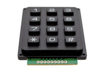 Una tastiera 12 di 4 x 3 matrici chiude a chiave i colori nero dimensione di 7 x di 5,2 x di 0.9cm con materia plastica
