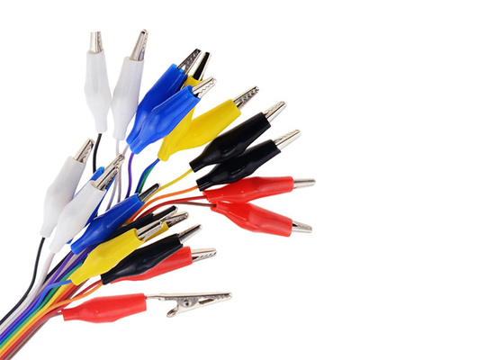 Cavetto di prova 20cm 10pin Jumper Wire Male del collegamento di DIY con i morsetti a coccodrillo