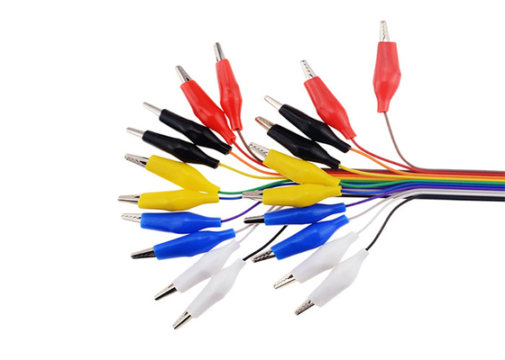 Cavetto di prova 20cm 10pin Jumper Wire Male del collegamento di DIY con i morsetti a coccodrillo