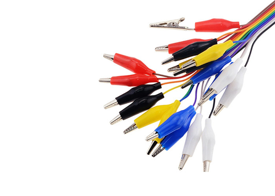 Cavetto di prova 20cm 10pin Jumper Wire Male del collegamento di DIY con i morsetti a coccodrillo