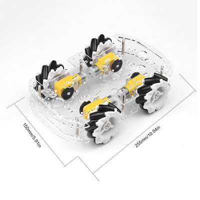 Telaio astuto Kit For Mecanum dell'automobile della ruota trasparente di plastica 4WD